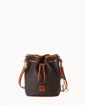 Dooney Pebble Grain Small Drawstring Brown Tmoro ID-s1wROgmc