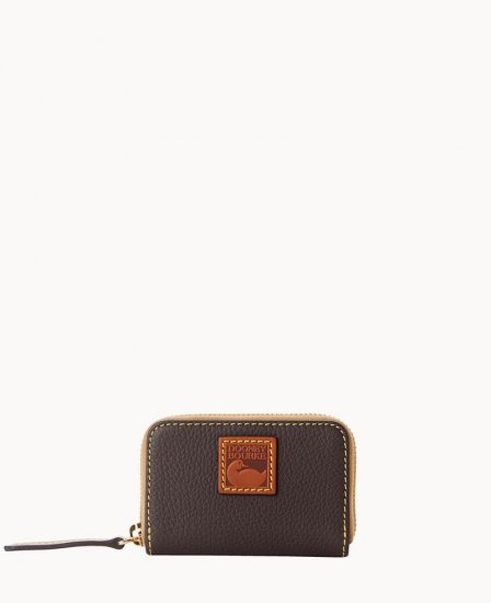 Dooney Pebble Grain Zip Around Credit Card Case Brown Tmoro ID-mnSjq5mO - Click Image to Close