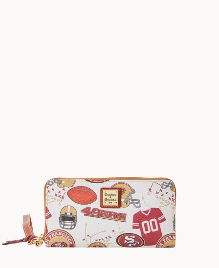 Dooney NFL 49ers Large Zip Around Wristlet 49ERS ID-P4fbwKS4 - Click Image to Close