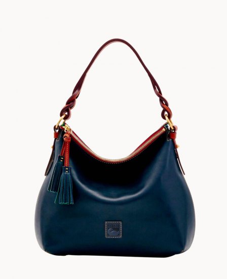 Dooney Florentine Twist Strap Hobo Navy ID-H3uaSQPX - Click Image to Close