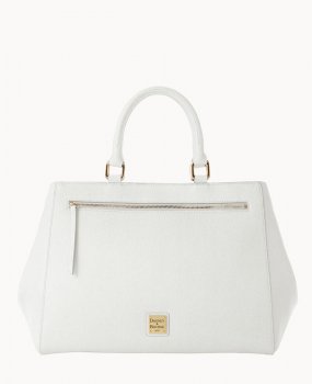 Dooney Saffiano Zip Satchel Off White ID-yE1RHeiT