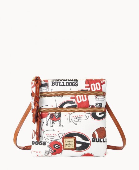 Dooney Collegiate Georgia N S Triple Zip Crossbody Georgia ID-GUpapRTz - Click Image to Close