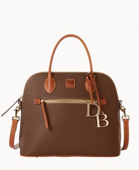 Dooney Pebble Grain Large Domed Satchel Bark ID-cAi5BIau