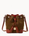 Dooney Suede Crossbody Drawstring Olive ID-SsSqSibi