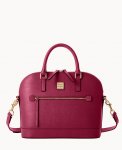 Dooney Saffiano Domed Zip Satchel Cranberry ID-OakS7ZRt