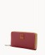 Dooney Pebble Grain Large Zip Around Wristlet Wine ID-TjEdklPq