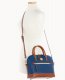 Dooney Ostrich Domed Zip Satchel Navy ID-U5s5IeV1