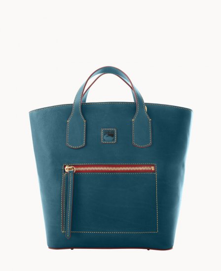 Dooney Florentine Darla Shopper Teal ID-GsvBDjcg - Click Image to Close