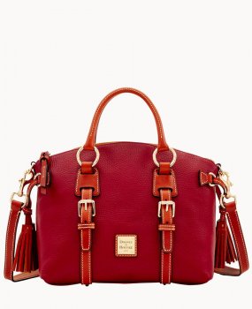 Dooney Pebble Grain Bristol Satchel Wine ID-gzjDTN3g