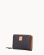 Dooney Pebble Grain Medium Zip Around Wallet Black ID-r9rkhLTT