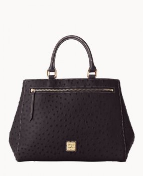 Dooney Ostrich Zip Satchel Black Black ID-gtwkt7FQ