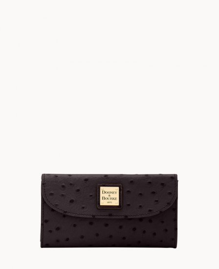 Dooney Ostrich Continental Clutch Black ID-Hfx0Vg39 - Click Image to Close