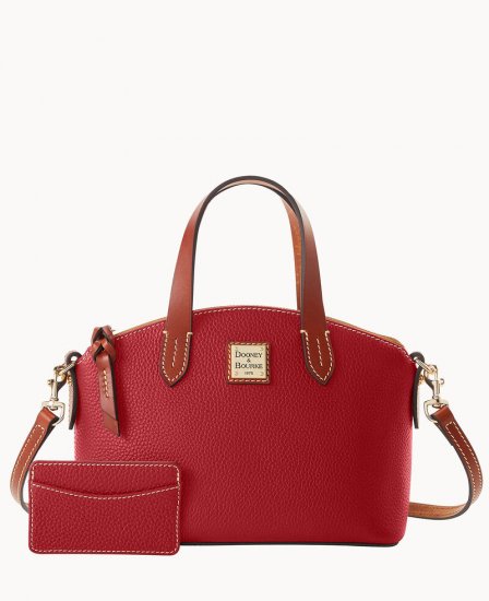 Dooney Pebble Grain Ruby Bag With Card Case Red ID-g8tlGIO1 - Click Image to Close