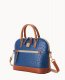 Dooney Ostrich Domed Zip Satchel Navy ID-U5s5IeV1