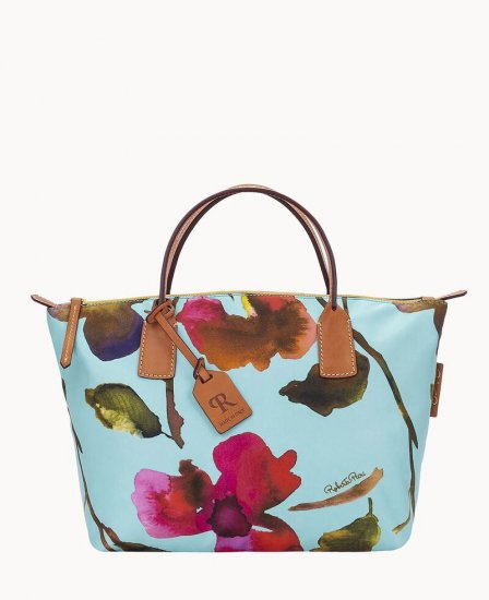 Dooney Roberta Pieri Flower Classic Small Robertina Tote Light Blue ID-JnnnU0fn - Click Image to Close