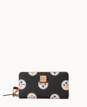 Dooney NFL Steelers Large Zip Around Wristlet Steelers ID-oKaJUrpJ