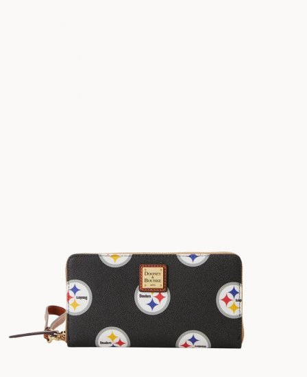 Dooney NFL Steelers Large Zip Around Wristlet Steelers ID-oKaJUrpJ - Click Image to Close