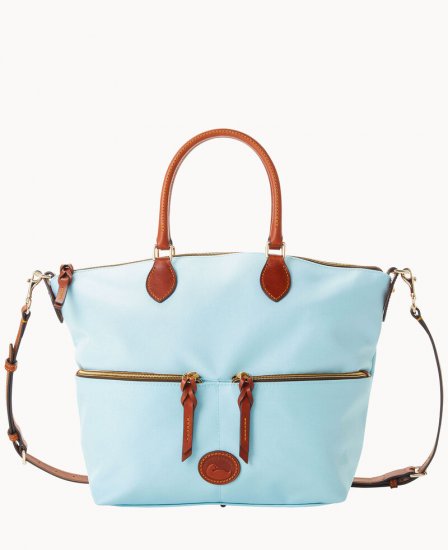 Dooney Nylon Large Pocket Satchel Light Blue ID-rrGlc1UQ - Click Image to Close