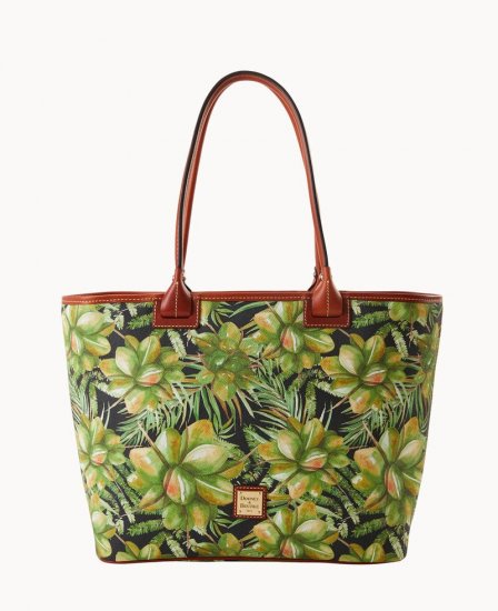 Dooney Palm Large Zip Tote Charcoal ID-VIR79g1s - Click Image to Close