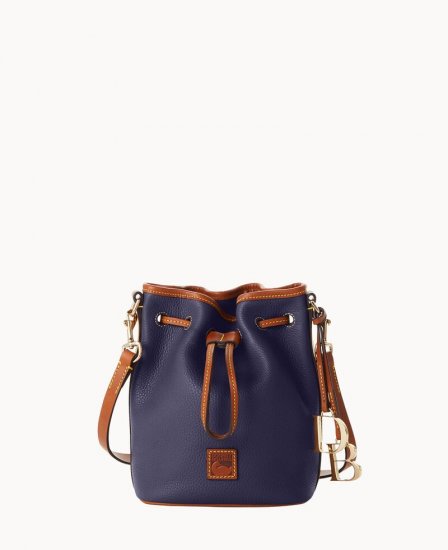 Dooney Pebble Grain Small Drawstring Midnight Blue ID-wtX9GgmN - Click Image to Close