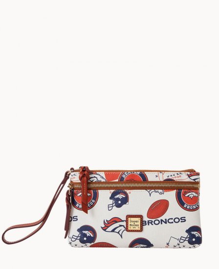 Dooney NFL Broncos Double Zip Wristlet Denver Broncos ID-GMA2ZF8v - Click Image to Close