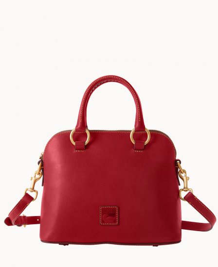 Dooney Florentine Domed Satchel Red ID-SWFL82ko - Click Image to Close