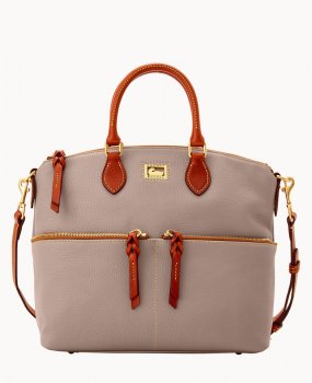 Dooney Dillen Double Pocket Satchel Taupe ID-3CucfGog