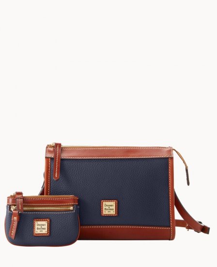 Dooney Pebble Grain Zip Crossbody With Small Coin Case Midnight Blue ID-7DZTnYZ9 - Click Image to Close