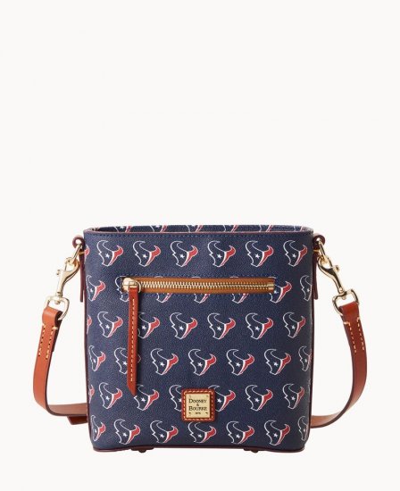 Dooney NFL Texans Small Zip Crossbody TEXANS ID-ZO7m6DRj - Click Image to Close