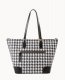 Dooney Houndstooth Career Tote Black ID-QtsIokdi