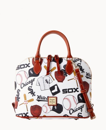 Dooney MLB White Sox Zip Zip Satchel WHITE SOX ID-dLUBkhAg - Click Image to Close