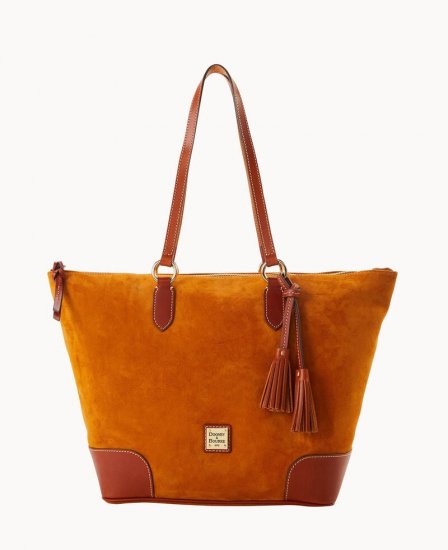 Dooney Suede Career Tote Honey ID-XvXvUh9p - Click Image to Close