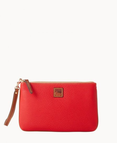 Dooney Pebble Grain Large Wristlet Red ID-pXyLsPNT - Click Image to Close