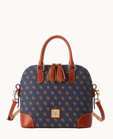 Dooney Gretta Domed Satchel Navy ID-rzSQ1gNL - Click Image to Close