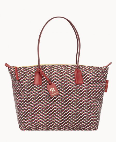 Dooney Roberta Pieri Tatami Classic Large Robertina Tote Ruby ID-YZN6A3N1 - Click Image to Close