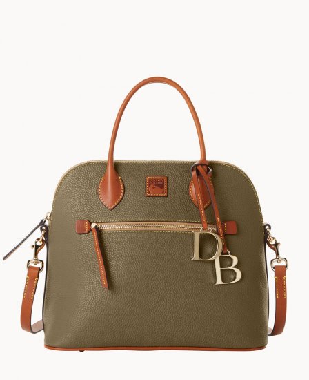 Dooney Pebble Grain Large Domed Satchel Olive ID-G5Tydy2L - Click Image to Close