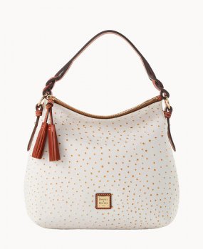 Dooney Ostrich Twist Strap Hobo Bone ID-kxCsD42P