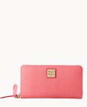 Dooney Saffiano Large Zip Around Wristlet Bubble Gum ID-UlluM857