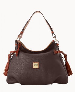 Dooney Pebble Grain Hobo Brown Tmoro ID-7Pu3KCwK