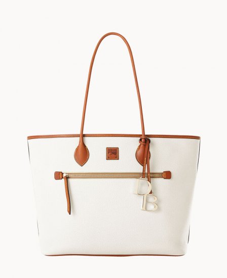 Dooney Pebble Grain Large Tote White ID-lUuUHBhR - Click Image to Close