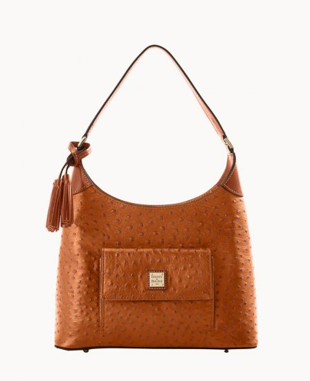 Dooney Ostrich Small Hobo Caramel ID-TZSMysL4 - Click Image to Close