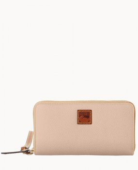 Dooney Pebble Grain Large Zip Around Wristlet Blush ID-bYZUGwsR