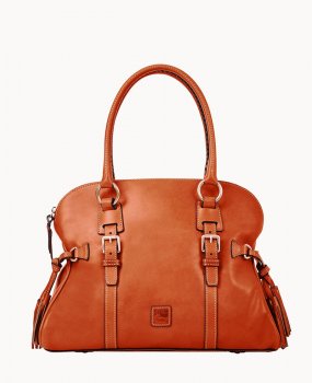 Dooney Florentine Domed Buckle Satchel Natural ID-7K2Dm72z