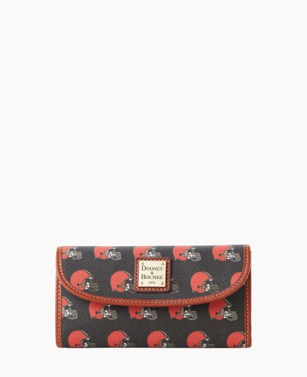 Dooney NFL Browns Continental Clutch BROWNS ID-FCOtRYUd - Click Image to Close