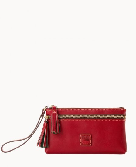 Dooney Florentine Double Zip Wristlet Red ID-bBZPR0ST - Click Image to Close