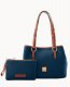 Dooney Pebble Grain Small Briana with Pouch Midnight Blue ID-Ww4V5VgE