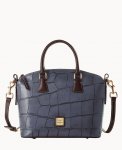 Dooney Denison Domed Satchel Steel Blue ID-ruhfPUD2