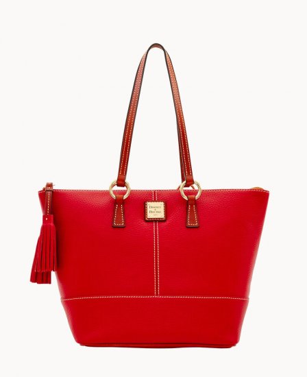 Dooney Pebble Grain Small Tobi Tote Red ID-hkGACJQw - Click Image to Close