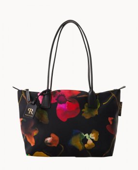 Dooney Roberta Pieri Flower Classic Sm Robertina Tote w Long Handle Black Black ID-Yehp31tl