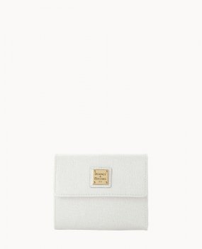 Dooney Saffiano Small Flap Credit Card Wallet Off White ID-eNzjC4Nr